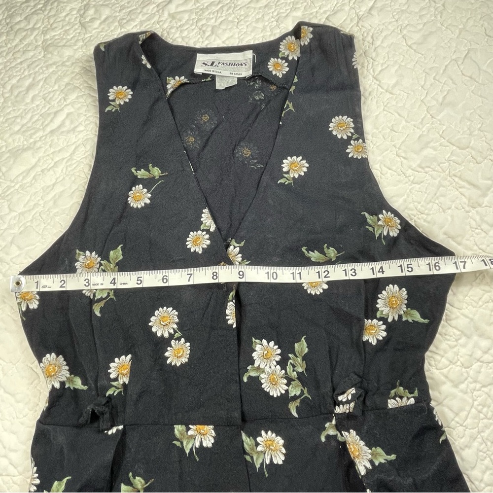 🔥Vintage SL Fashion Floral Sleeveless Midi Dress S/M - Picture 11 of 13